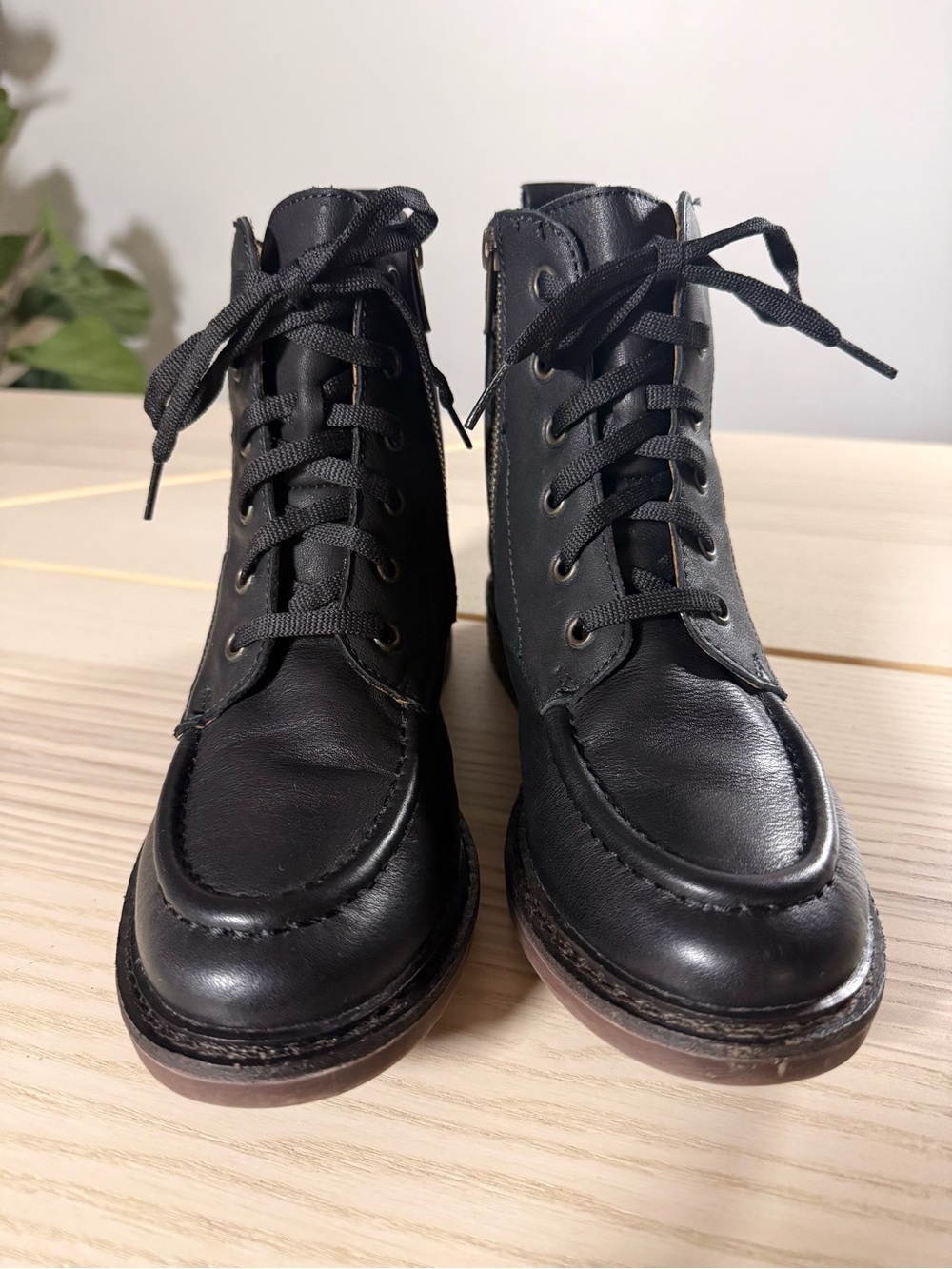 Söfft Lonnie Black Leather Ankle Boots Women’s 7.5 Lace Up Zip - Picture 4 of 7